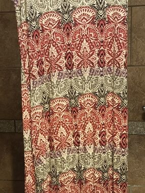 Onyx Red Cream and Black Patterned Boho Maxi Dress